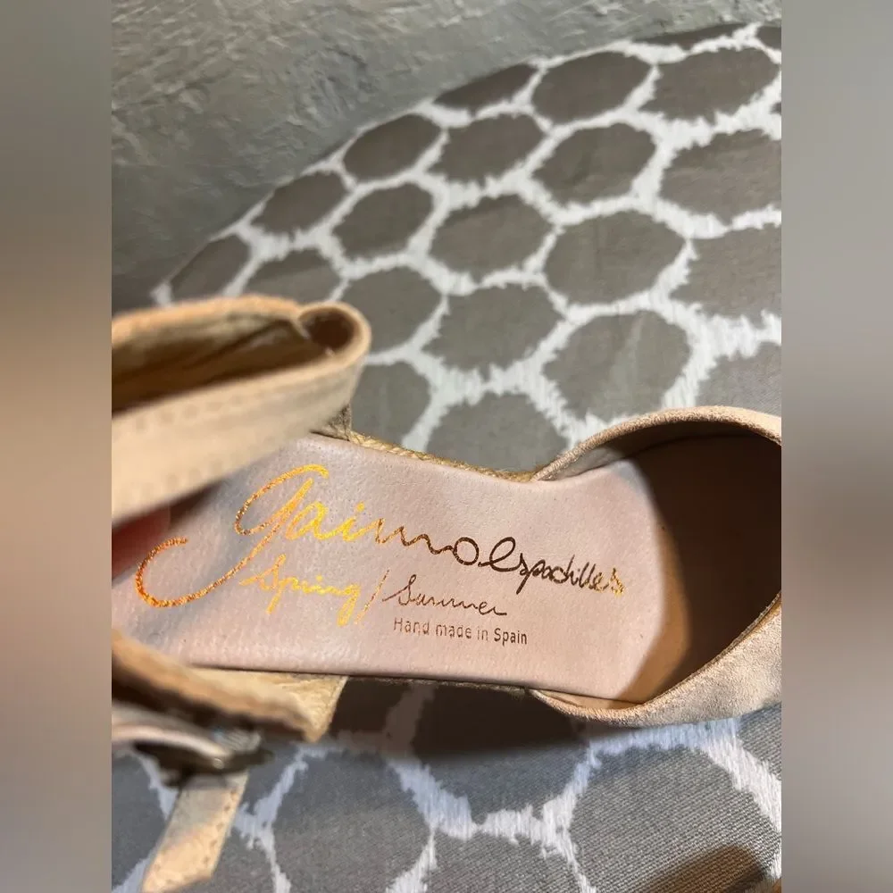 Tan Espadrille Wedge Shoes with Jute Heel Anthropologie brand Gainno md in Spain